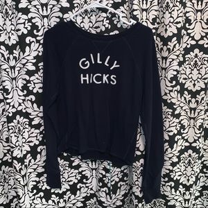 Cropped unhooded sweatshirt